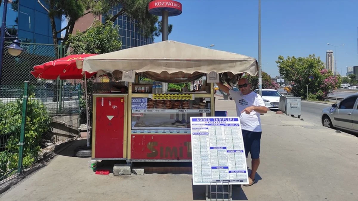 Adres tarifinden bıktı, tezgâhına tabela koydu