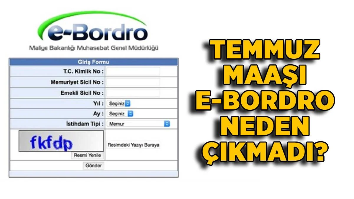 Temmuz ayı maaşı E-Bordro çıktı mı? Öğretmen, polis, hemşire e-bordo neden çıkmadı? E-devlet E-bordro ne zaman açılacak?