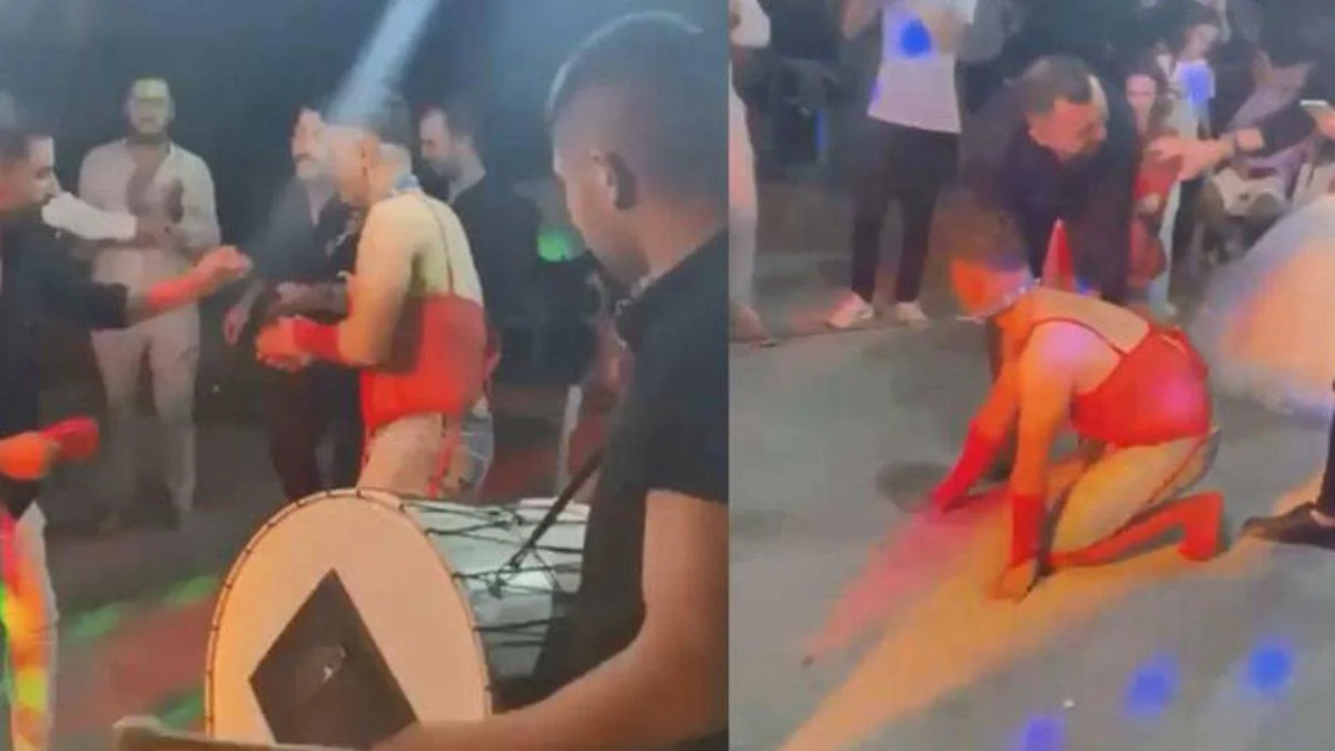Damada kadın iç çamaşırı giydirip, tasma taktılar