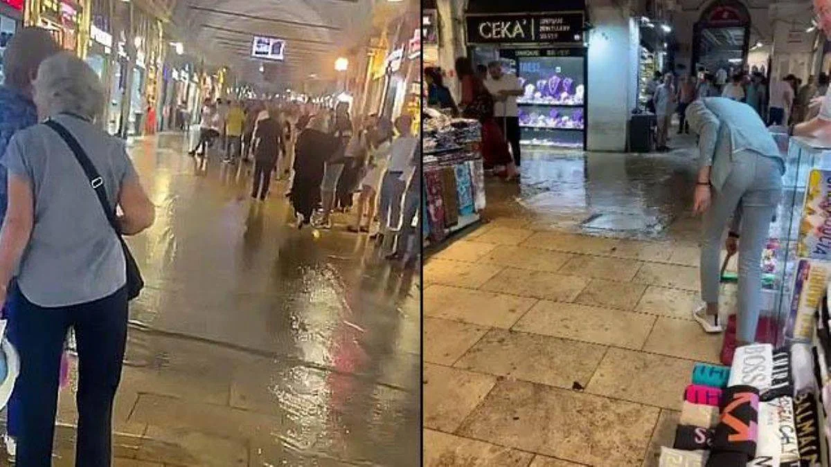 Eminönü'nde Kapalıçarşı ile Mısır Çarşısı'nı su bastı