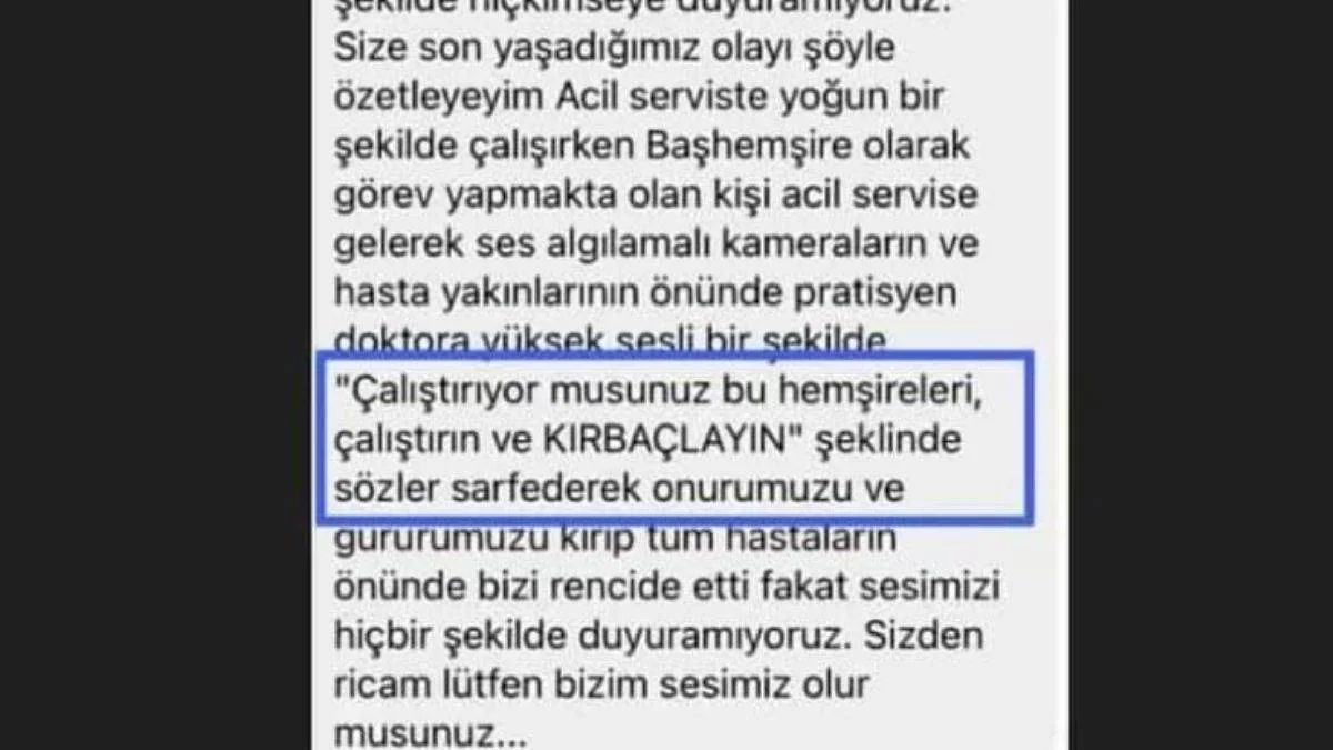 "Hemşireleri Çalıştırın, Kırbaçlayın Onları" diyen başhemşireye soruşturma