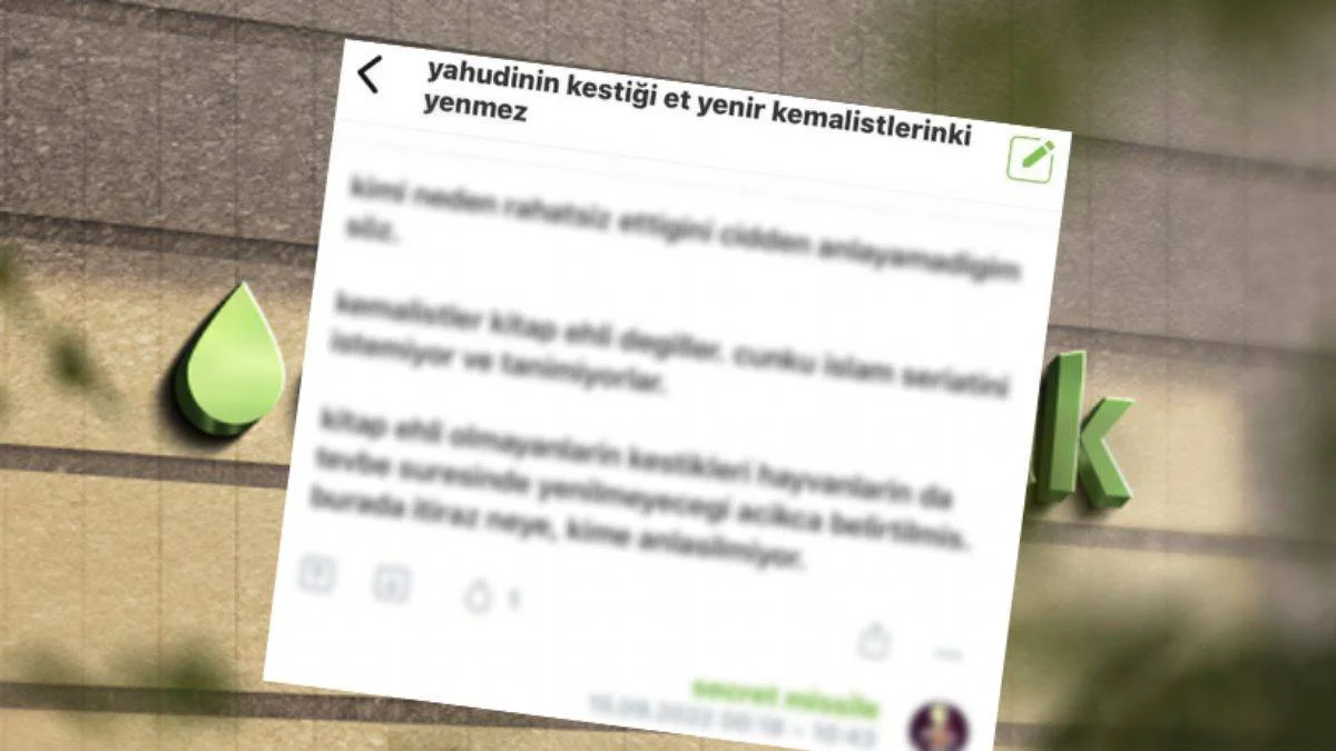 "Yahudi'nin kestiği et yenir Kemalistlerinki yenmez"