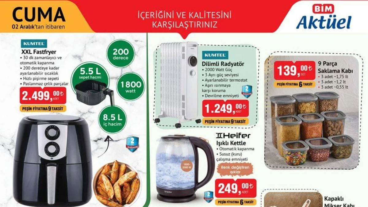 Bim Aktüel 2 Aralık Cuma | Bu cuma Bim'e hangi aktüel ürünler gelecek?