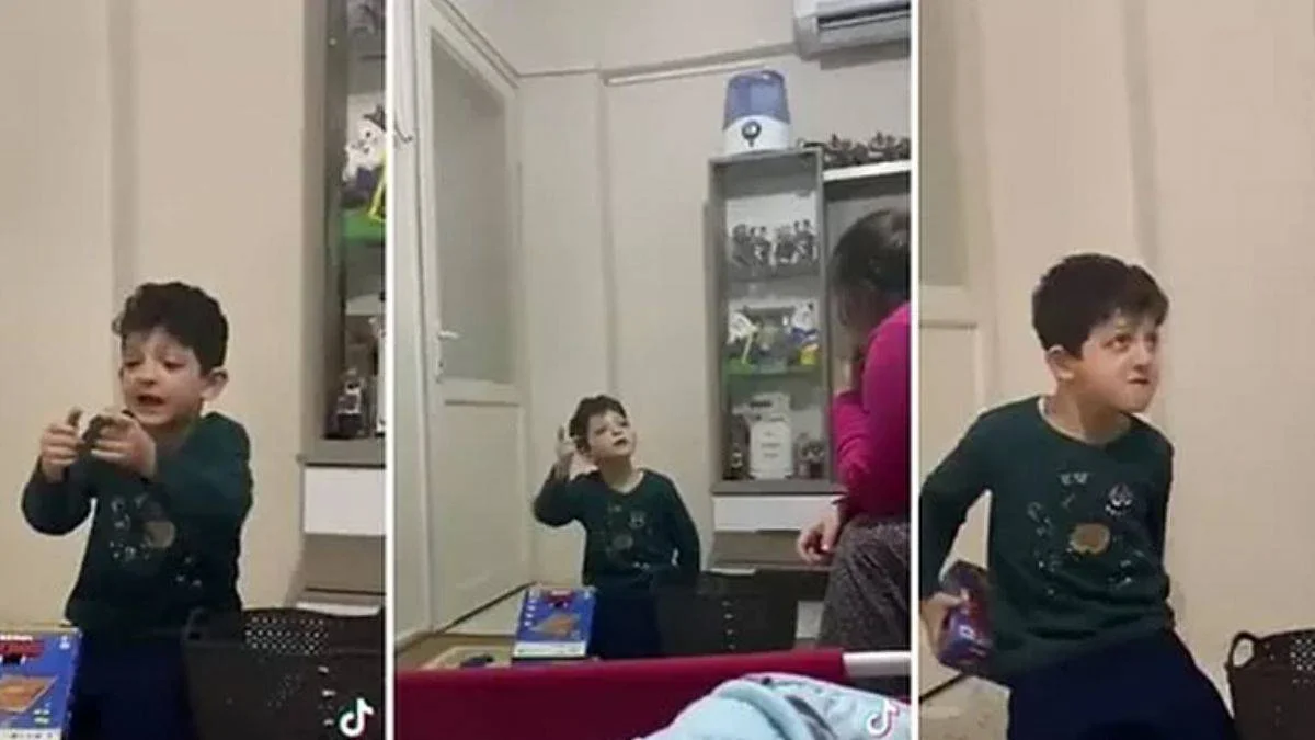 Yaşından büyük konuşan çocuk annesini şaşırtıyor