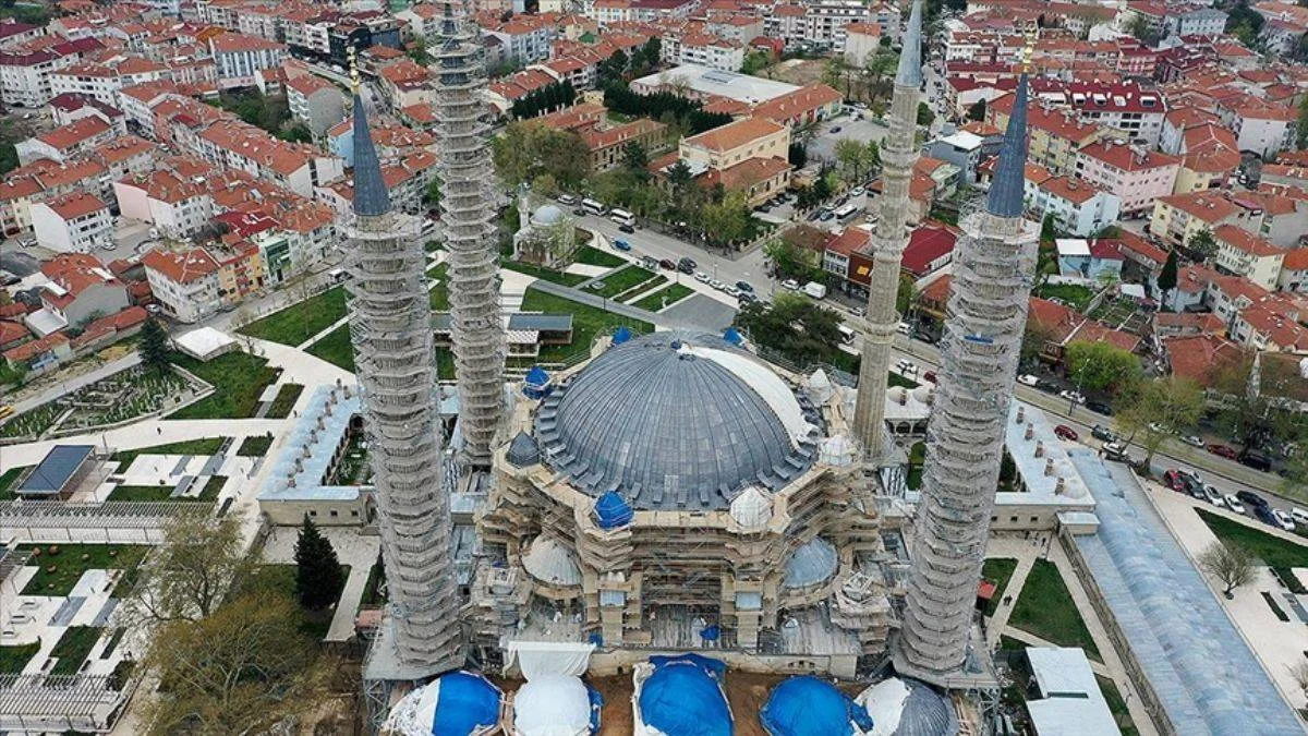 Mimar Sinan'ın 'ustalık eseri' Selimiye Camisi'nin restorasyonu devam ediyor