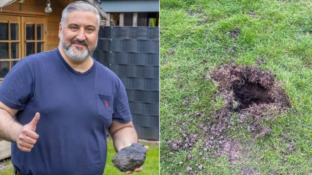 Almanya'daki Türk ailenin bahçesine gök taşı düştü