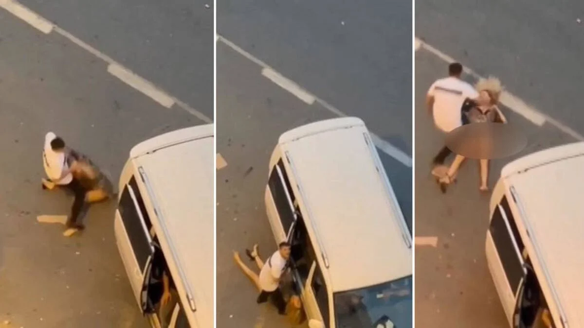 Kadını döverek bayılttı, tepki gösterenleri tehdit etti