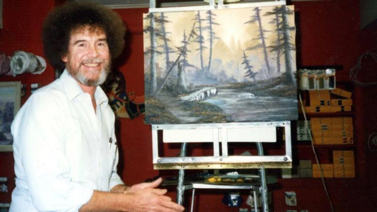 'Belki şurada tatlı ağaçlar vardır'; Bob Ross'un ilk tablosu satışta