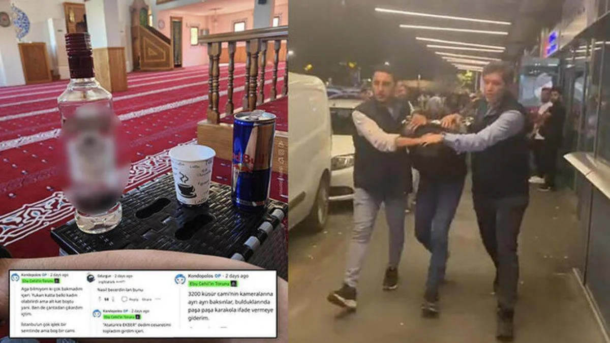 Camide alkol şişeli fotoğraf paylaşan kişi yakalandı