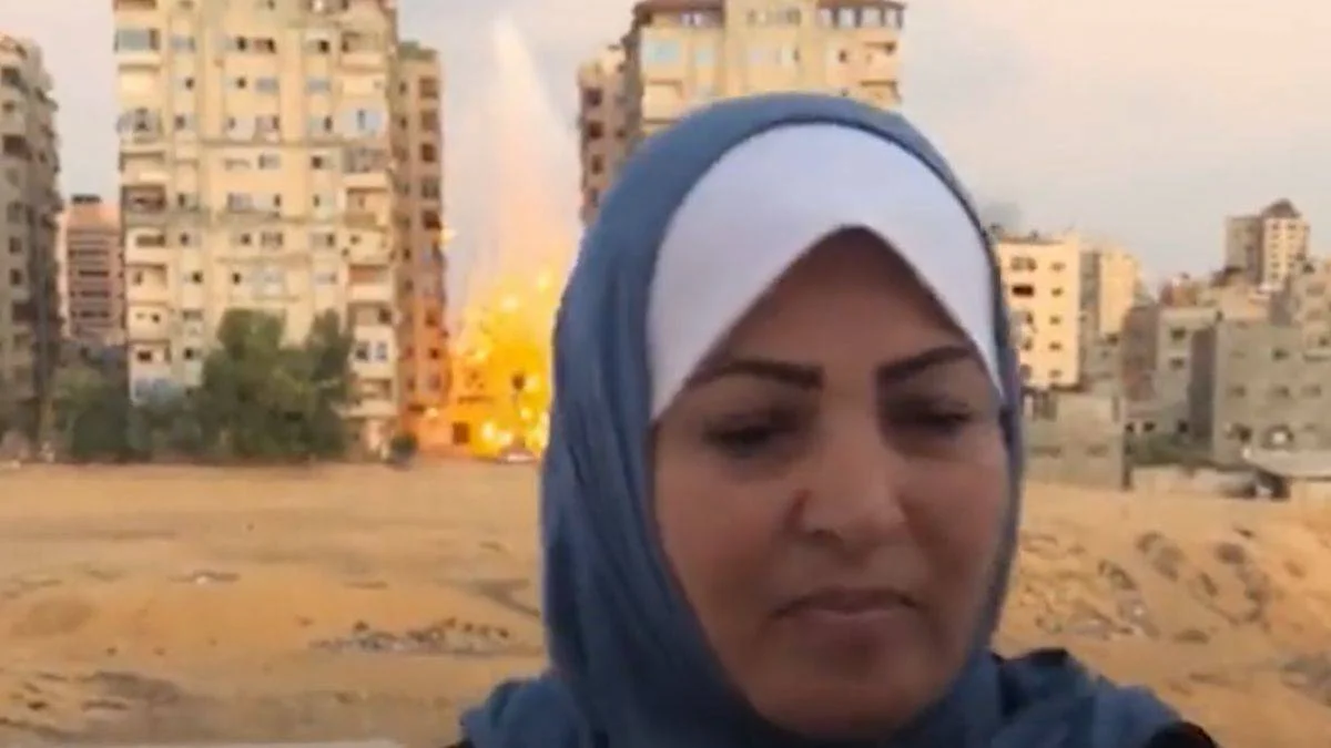 Gazze'den yayın sırasında fosfor bombası düştü