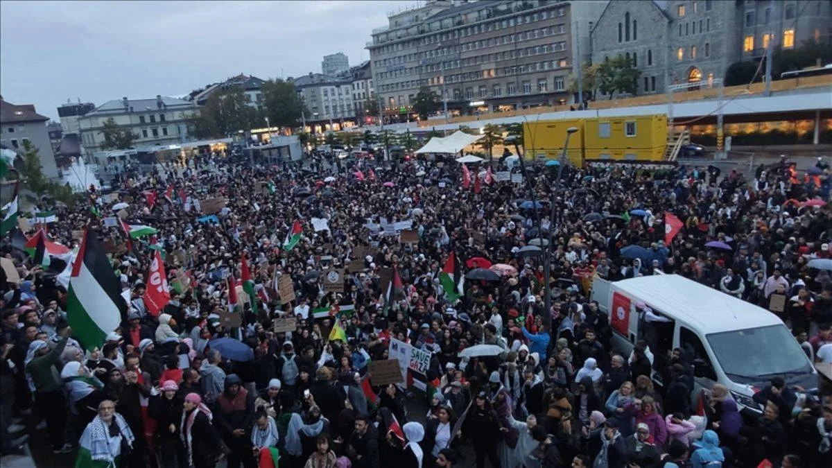 İsviçre'de görülmemiş İsrail karşıtı Gazze eylemi