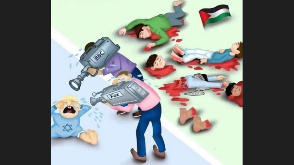 'Batı medyası böyle': Gazze'de olanları özetleyen çizim