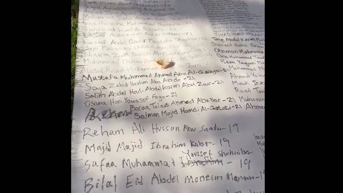Harvard'da Gazze şehitleri listesi