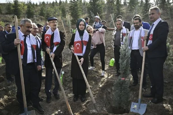 İsrail saldırılarında hayatını kaybeden gazeteciler için fidan dikildi