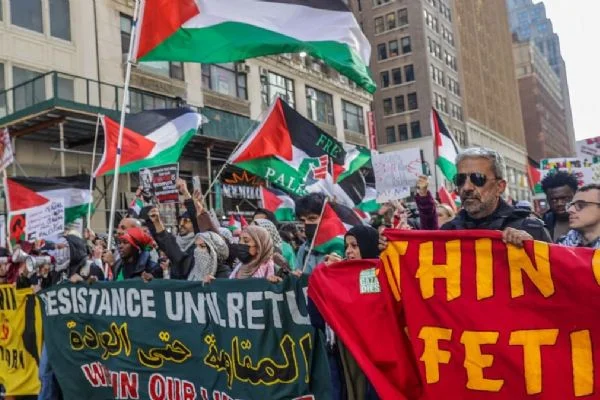 New York'da Gazze'ye destek gösterisi