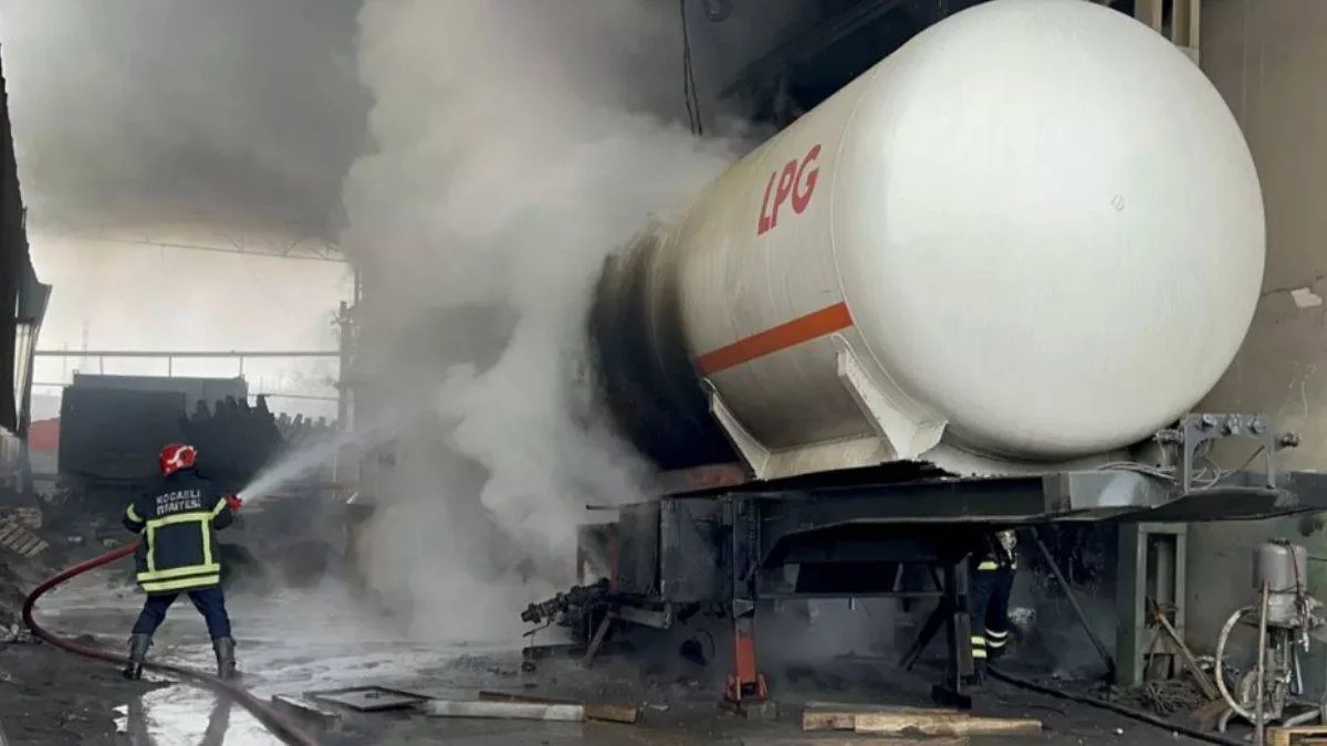 Boş LPG tankı patladı! Yangın çıktı