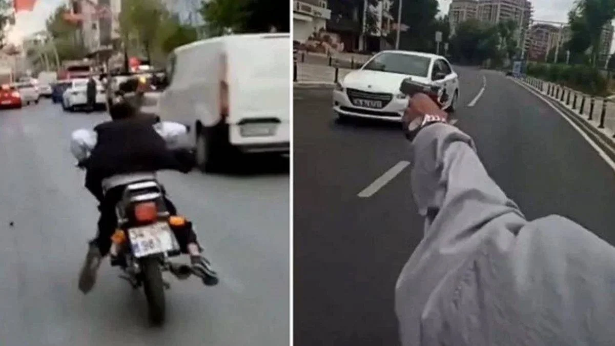 İstanbul'da motosikletli magandadan tepki çeken paylaşım