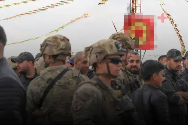 ABD askerleri, PKK paçavralarının açıldığı nevruz etkinliklerine katıldı