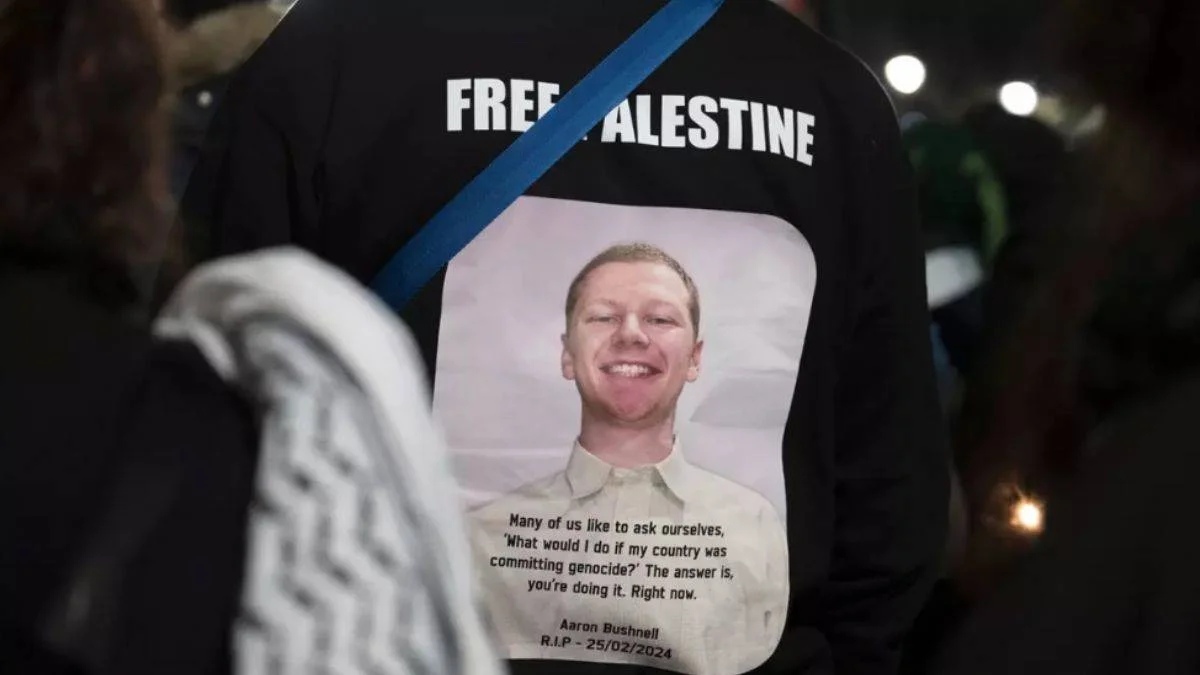 İsrail'in Gazze saldırılarını protesto için kendisini ateşe veren ABD'li asker Londra'da anıldı