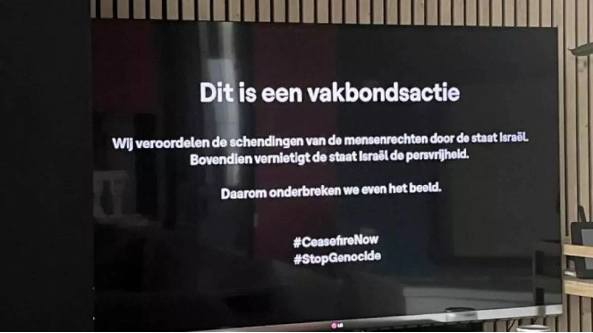 Belçika televizyonundan, Eurovision yayını sırasında İsrail'e protesto