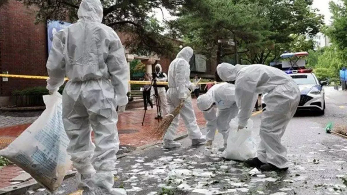 Kuzey Kore'den gönderilen çöp balonu Güney Kore'de başkanlık ofisi yerleşkesine düştü
