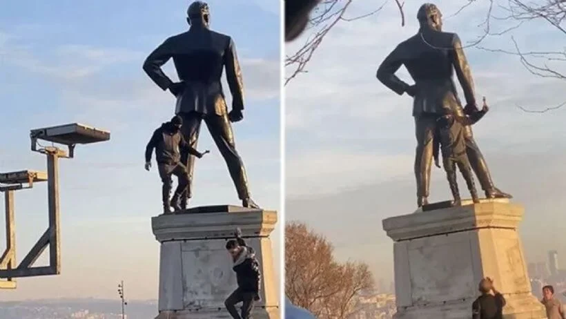 Atatürk anıtına saldırı | Atatürk heykeline saldıran kişi kim?