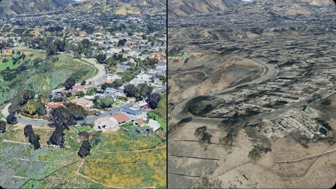 Yangından önce-yangından sonra... California yok oldu!