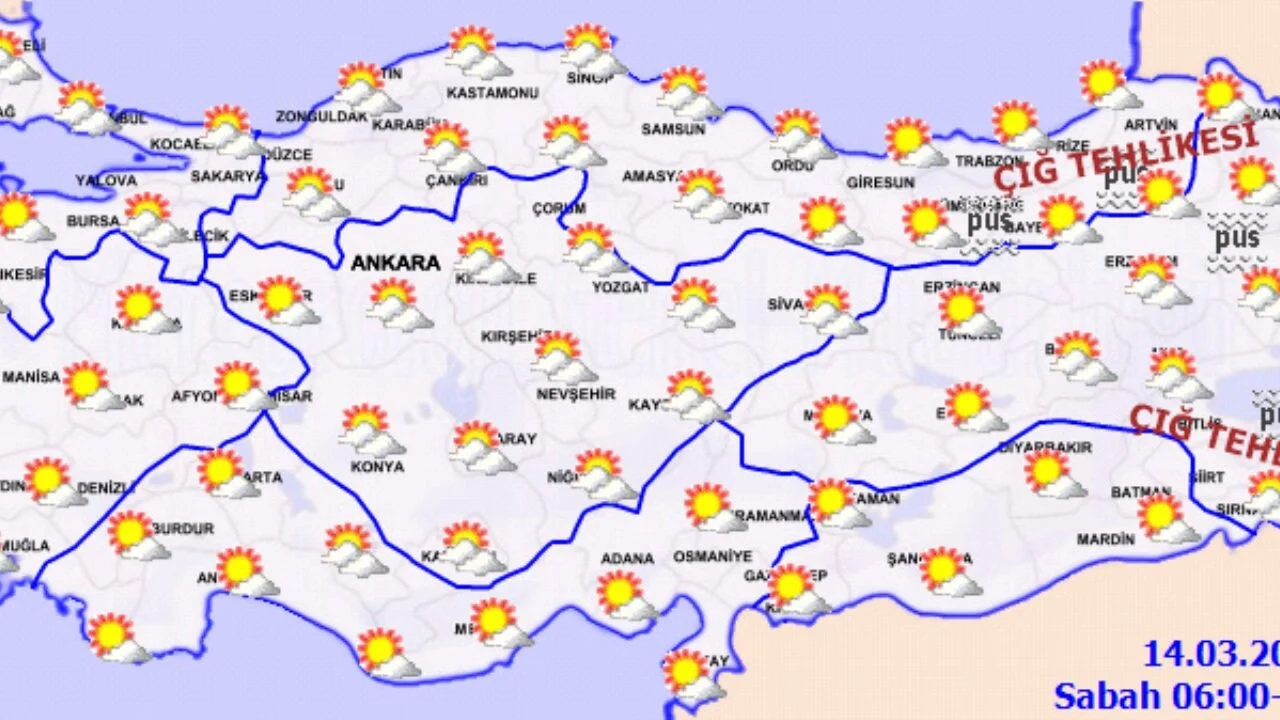 Hava durumu. 14 Mart 2025