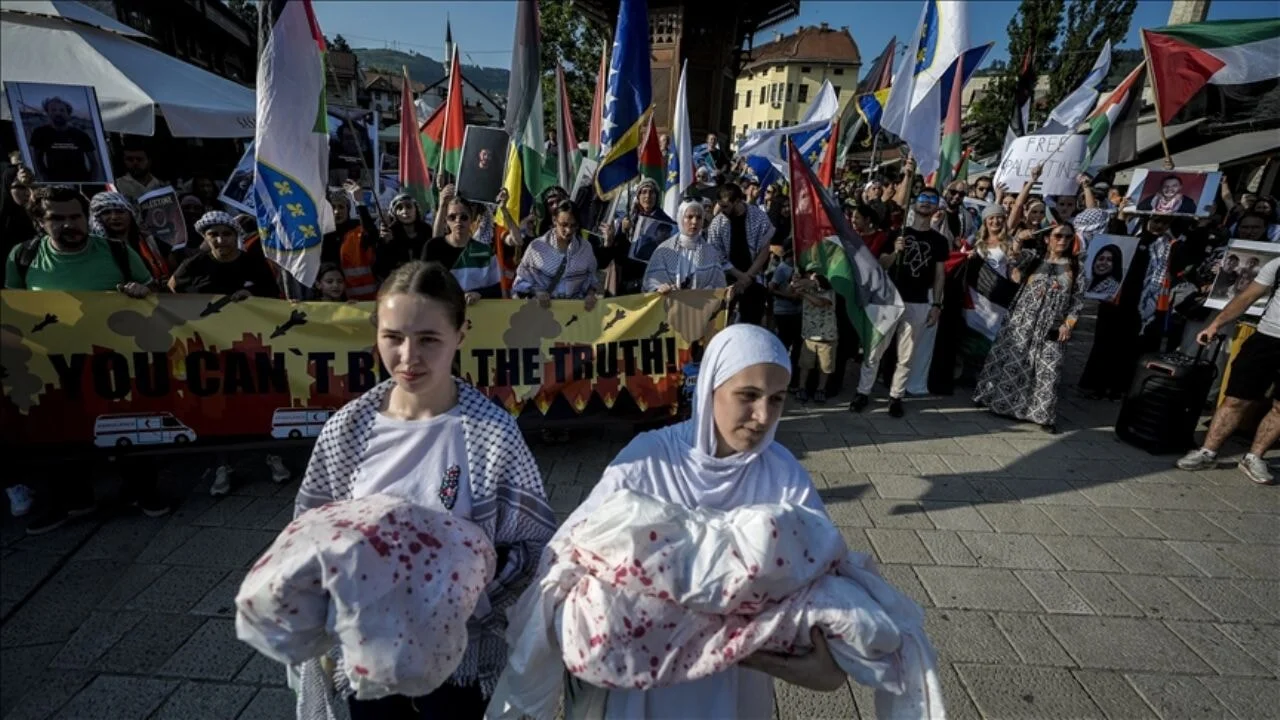 Bosna Hersek'te Gazze eylemi