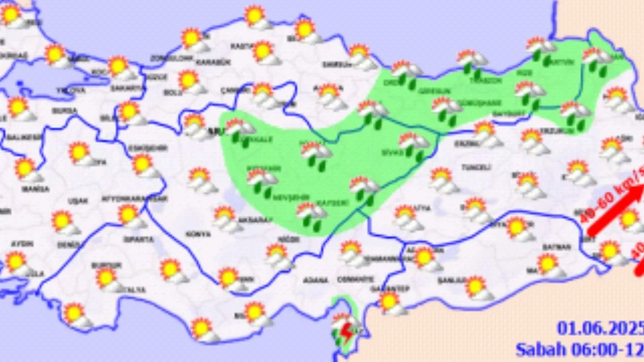 Hava durumu 2 Haziran 2025