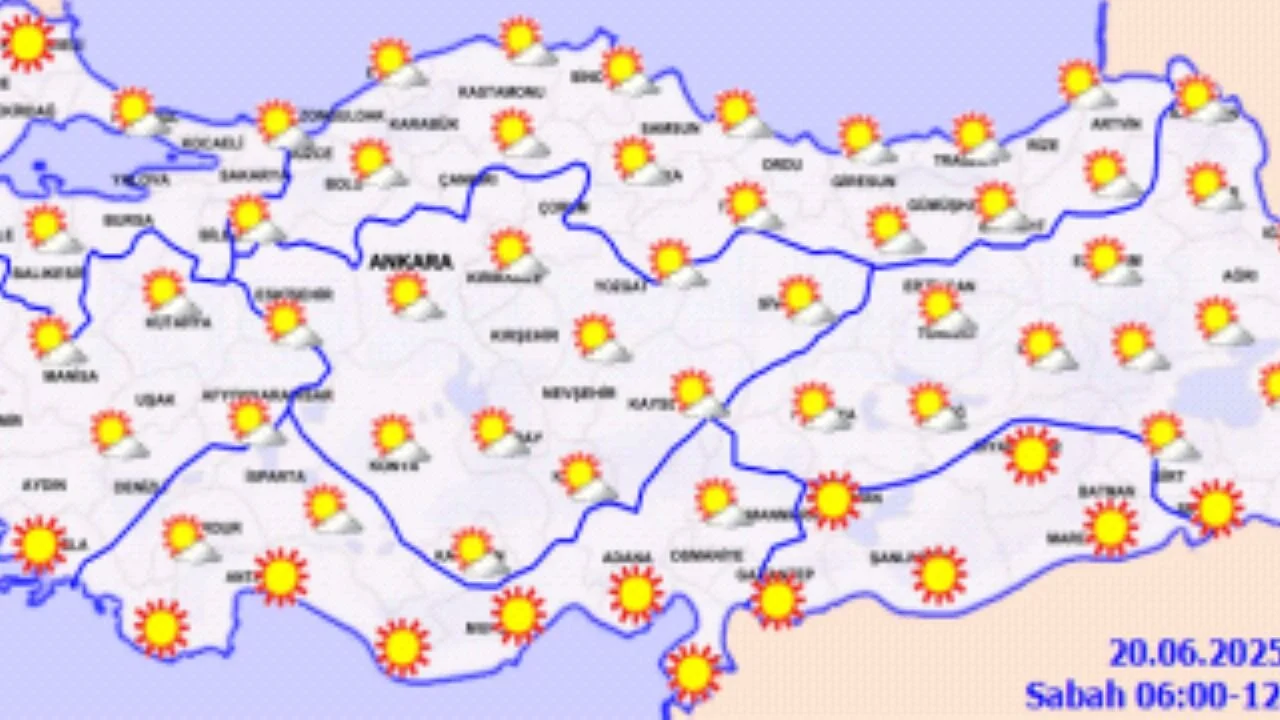 Hava durumu 20 Haziran 2025