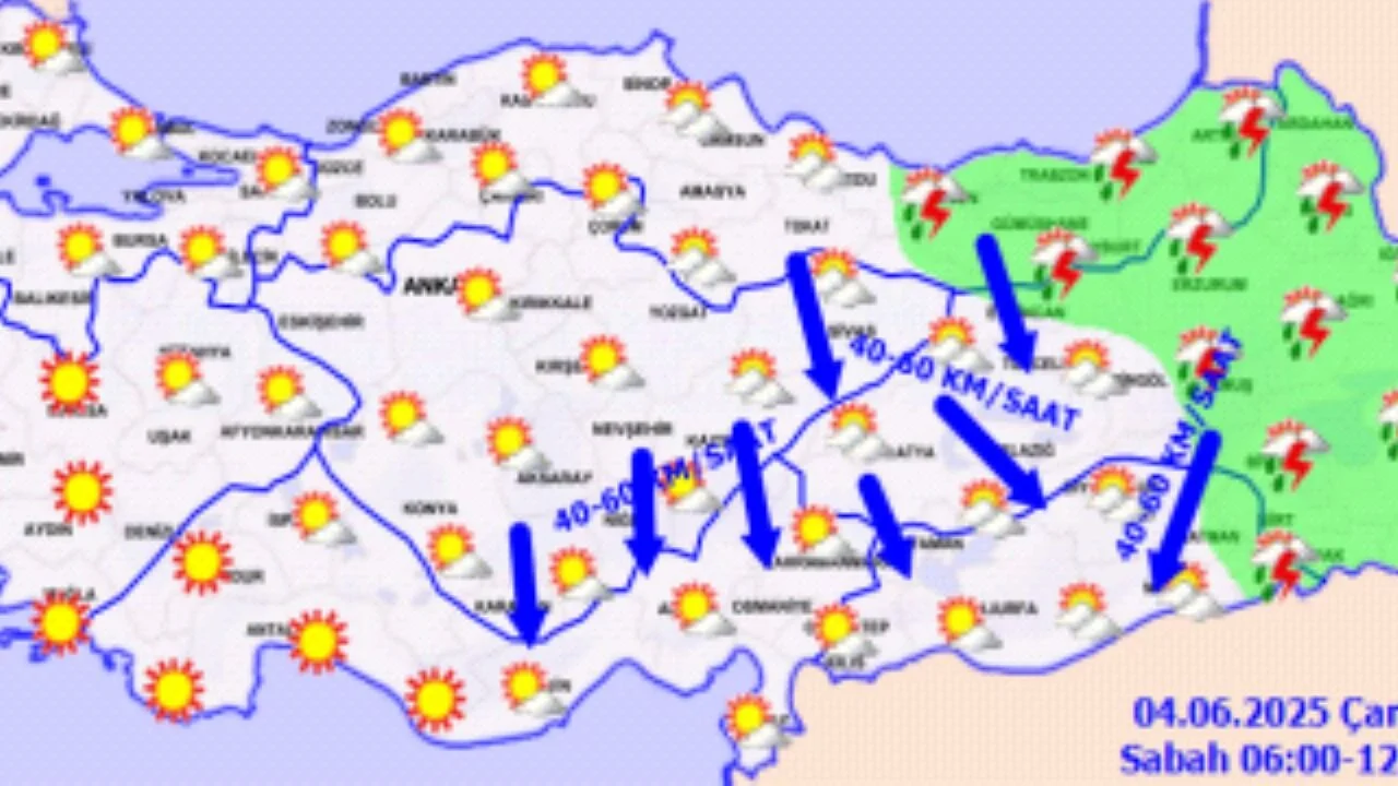 Hava durumu 4 Haziran 2025