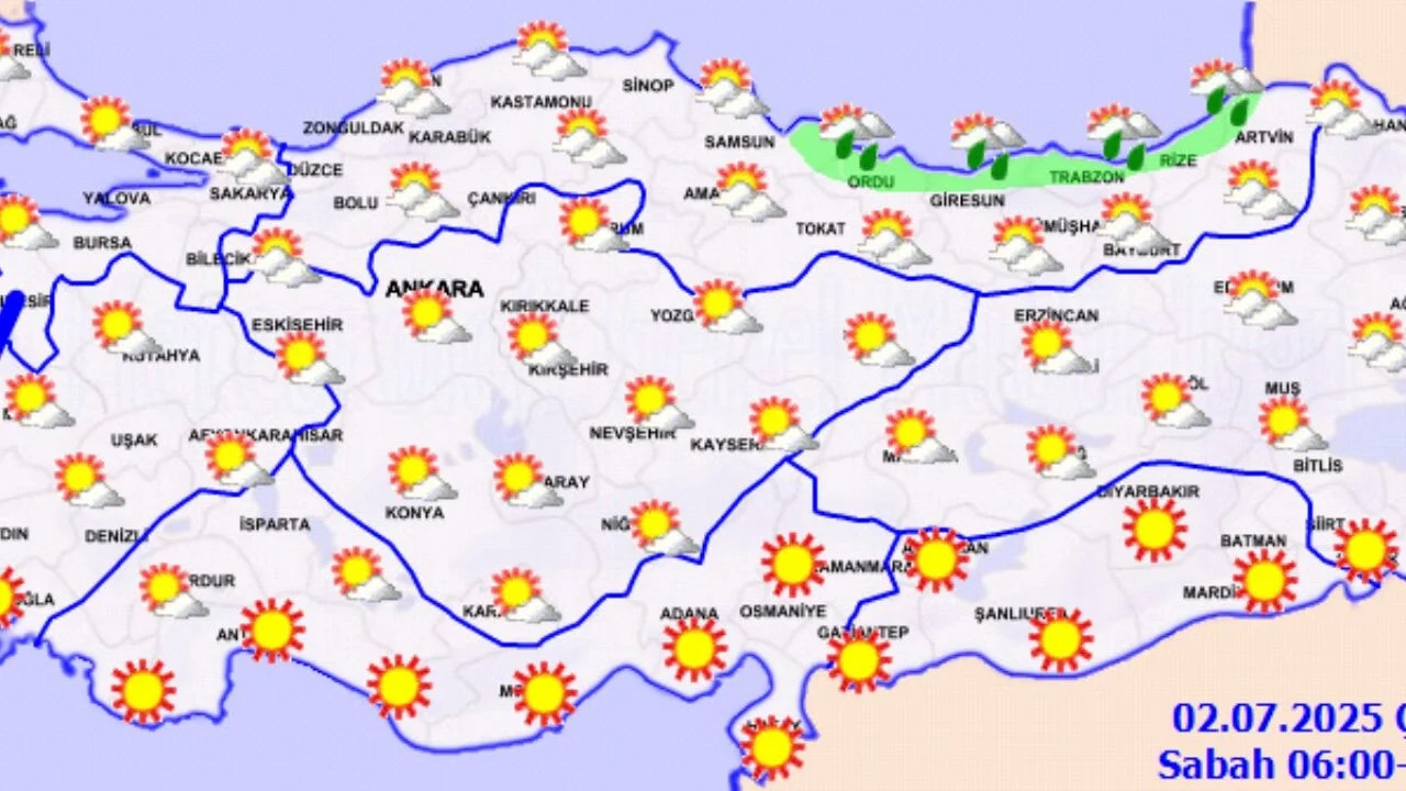 2 Temmuz 2025 Hava durumu