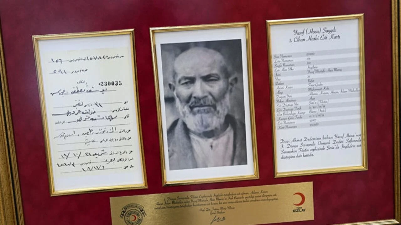 Filistin cephesinde İngilizlere esir düşen dedesinin mektubuna 107 yıl sonra kavuştu