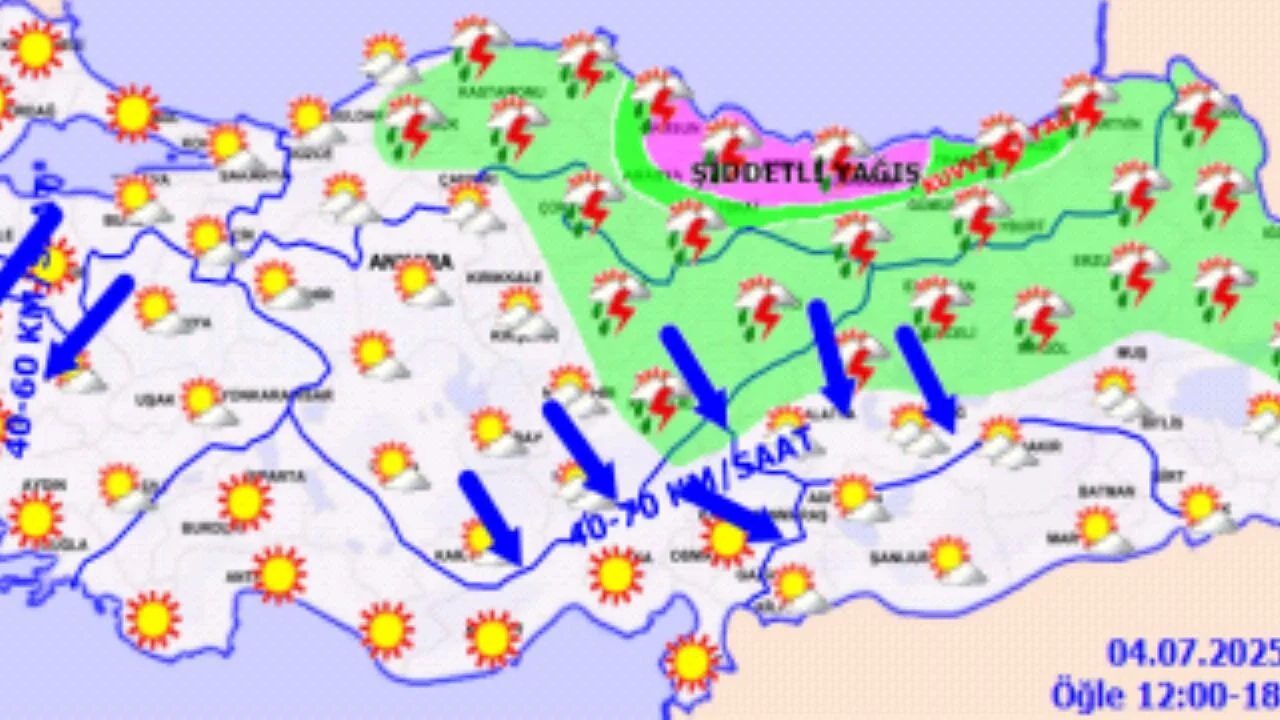 Hava durumu 4 Temmuz 2025