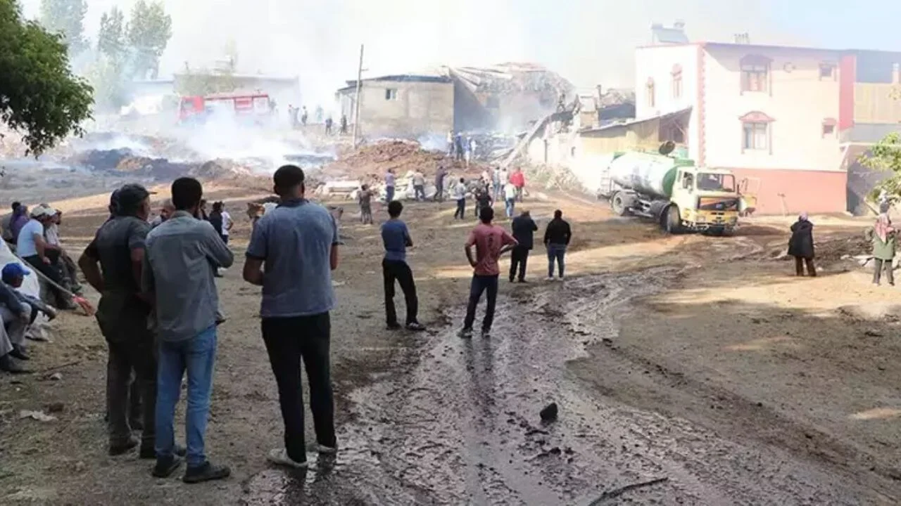Erzurum'da çıkan yangın mahalleyi sardı! 12 ev ve ahırlar kül oldu