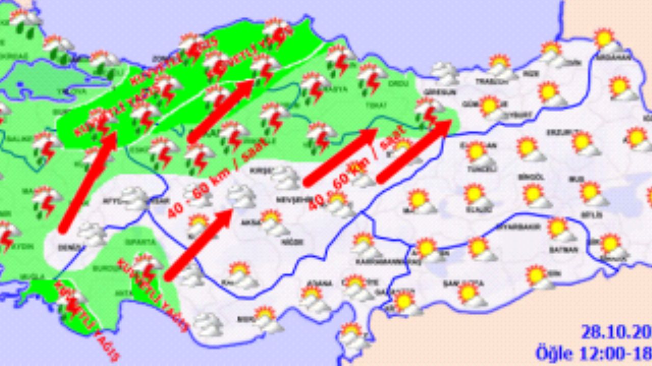 Meteoroloji uyardı! Kuvvetli rüzgar ve sağanak alarmı verildi