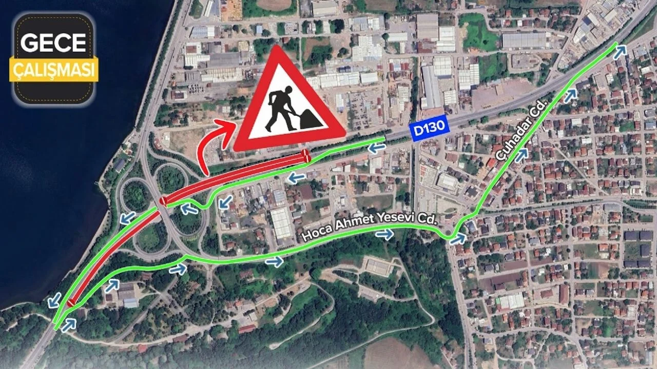 Başiskele Kavşağı'nda gece mesaisi uyarısı