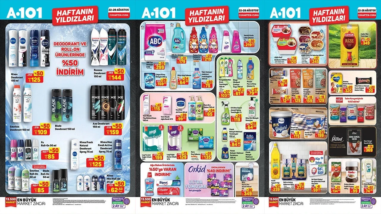 A101 22-28 Ağustos haftanın yıldızları: Çaykur, Komili ayçiçek yağı fiyatları
