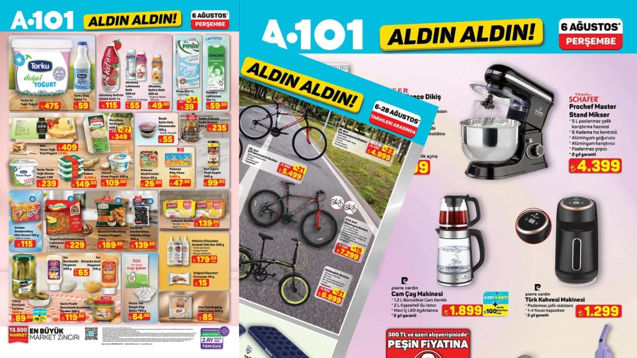 A101'de çılgın fırsatlar: Aktüel 6 Ağustos Aldın Aldın ürün listesi