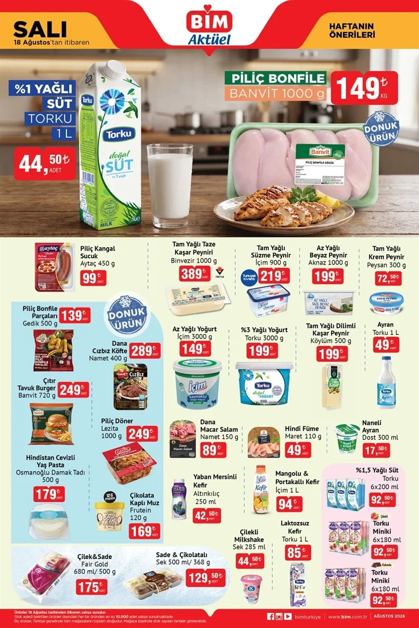 BİM 18-19-21 Ağustos aktüel ürünler: TCL TV, protein tozu, ankastre set