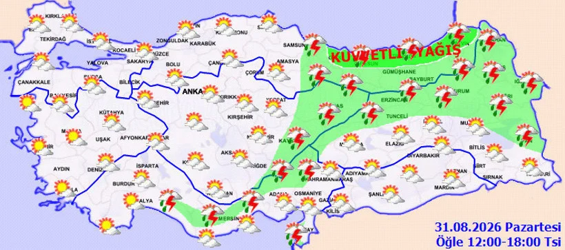 Bugünkü hava durumu: İstanbul 29, Antalya 36, Karadeniz’de alarm!