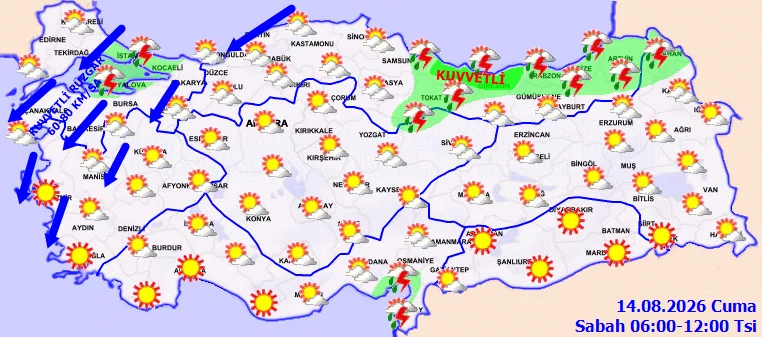 İstanbul yarınki hava durumu: Sabah yağmurlu, fırtına uyarısı!
