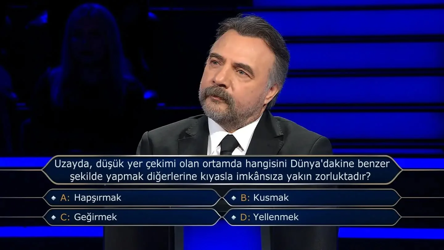 Kim Milyoner Olmak İster'de "Uzayda hangisini yapmak zordur?" sorusu gündem oldu
