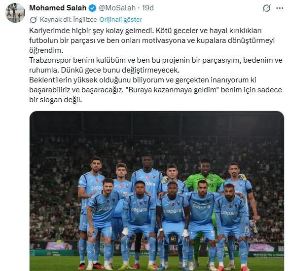 Muhammed Salah'tan Trabzonspor taraftarına mesaj: "Buraya kazanmaya geldim"