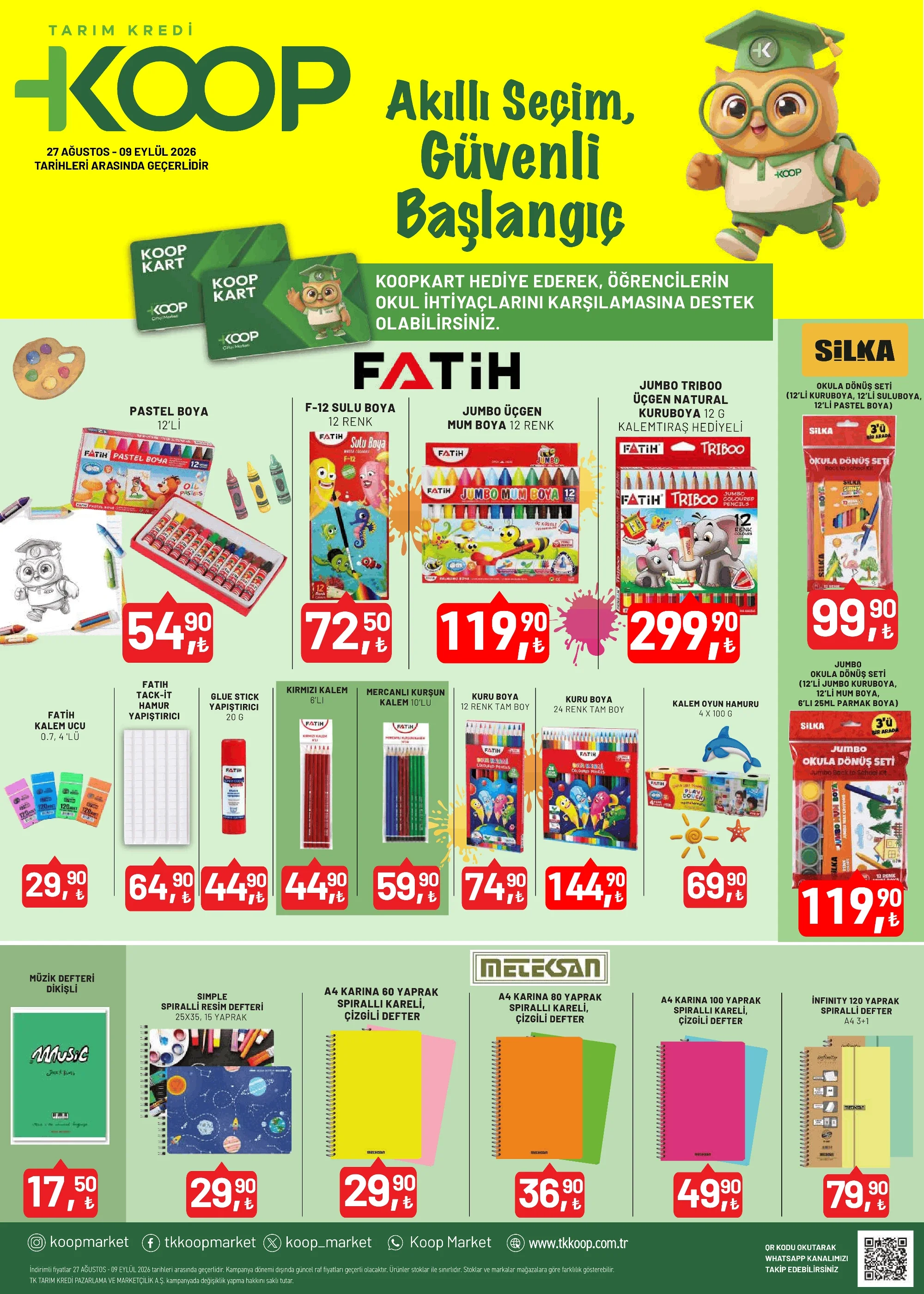 Tarım Kredi Market'te kırtasiye günleri başladı! Defter, boya, kalem fiyatları