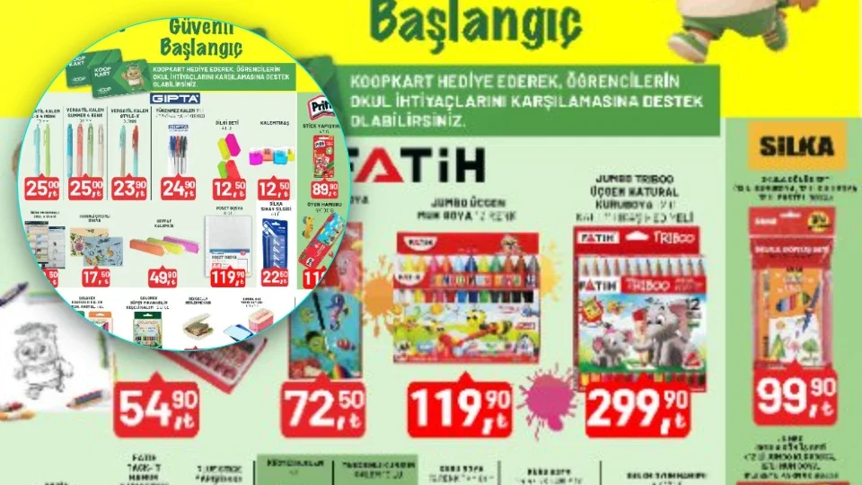 Tarım Kredi Market'te kırtasiye günleri başladı! Defter, boya, kalem fiyatları