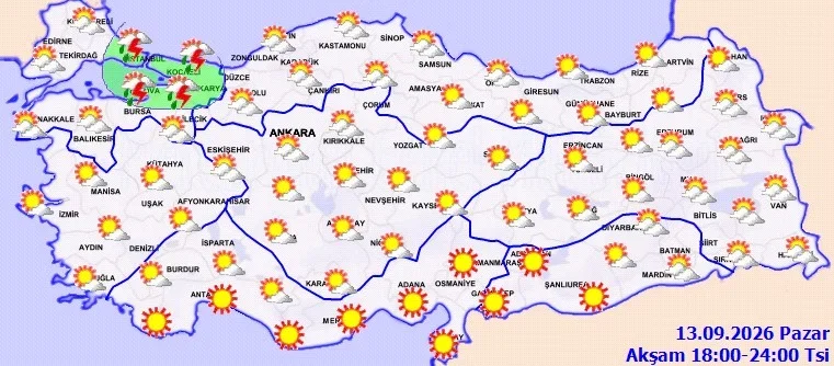 Bugünkü hava durumu: İstanbul'a sağanak geliyor! Ankara 33 derece