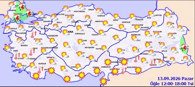 Bugünkü hava durumu: İstanbul'a sağanak geliyor! Ankara 33 derece