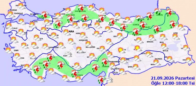 Bugünkü hava durumu: Karadeniz ve Akdeniz'e sağanak uyarısı